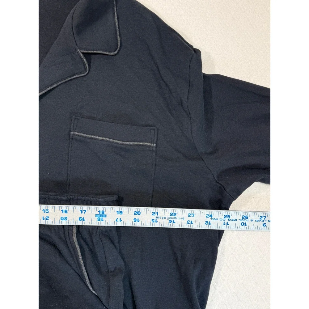 L.L.Bean Pajama Set Men XL Traditional Fit Navy Blue Button-Down EUC